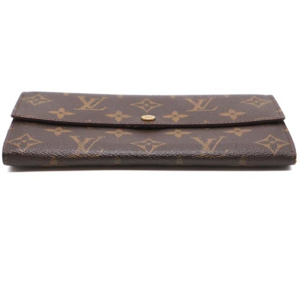 #46346 Monogram Long Flap Pocket Bill Case Zip Zipper Vintage Sarah Wallet - Picture 6 of 11